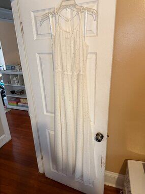 Flowy Studded White Maxi Dress Gianni Bini
